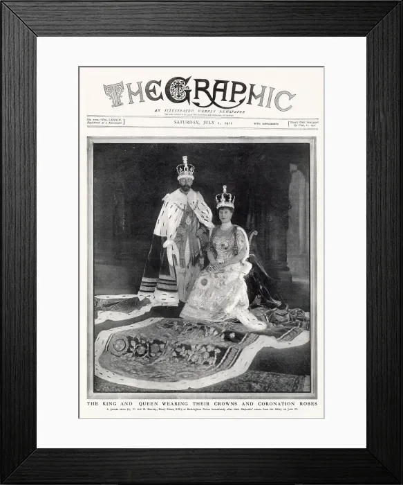 Framed Print : King George V and Queen Mary Wearing Coronation Robes 1911