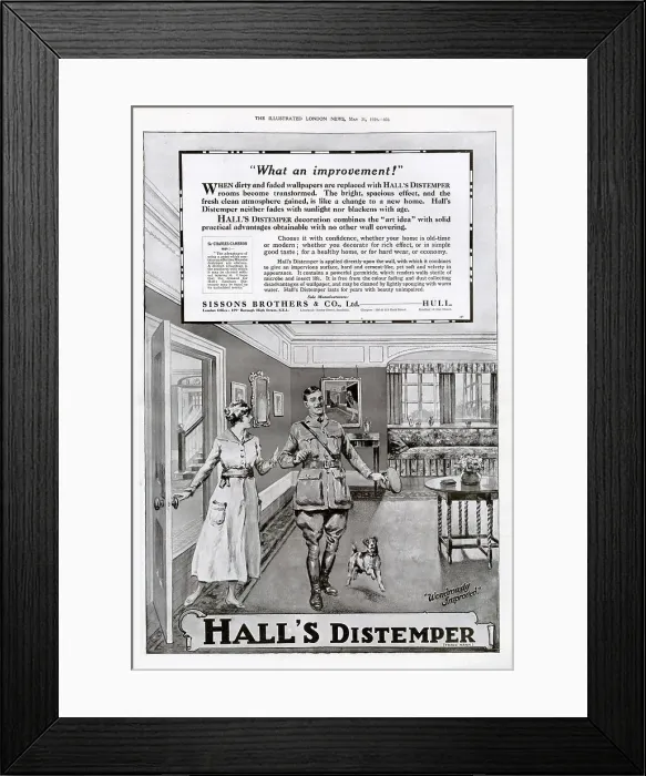 Framed Print : Advert for Hall's Distemper 1919 Framed Print : Advert for Hall's Distemper 1919