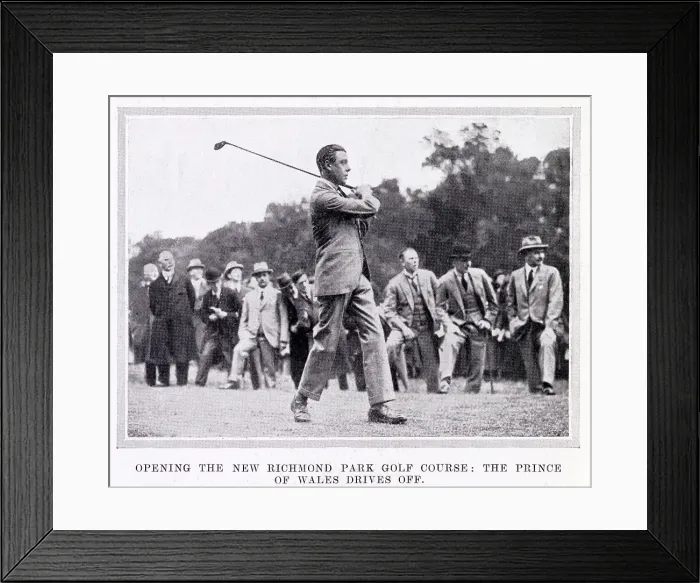 Framed Print : Prince of Wales drives from the first tee - Richmond Framed Print : Prince of Wales drives from the first tee - Richmond