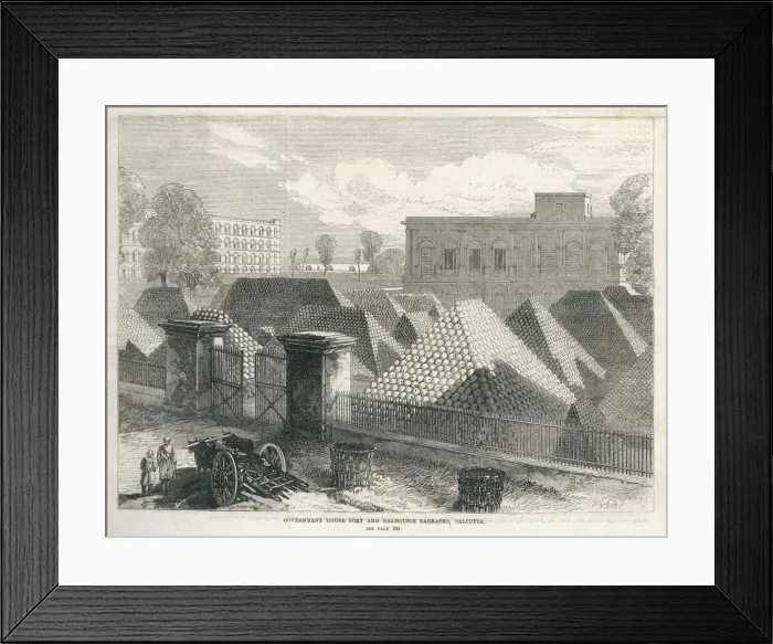 Framed Print : Cannon balls stored, Dalhousie barracks, Calcutta Framed Print : Cannon balls stored, Dalhousie barracks, Calcutta