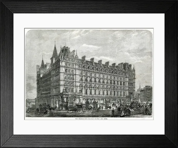 Framed Print : Newly opened Charing Cross Station, London 1864