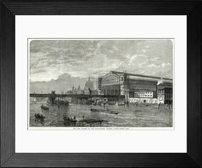 Framed Print : Building Cannon Street Station, London 1866 Framed Print : Building Cannon Street Station, London 1866