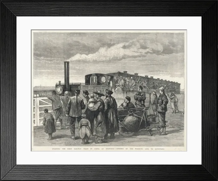 Framed Print : First train from Shanghai to Kung-Wang, China Framed Print : First train from Shanghai to Kung-Wang, China