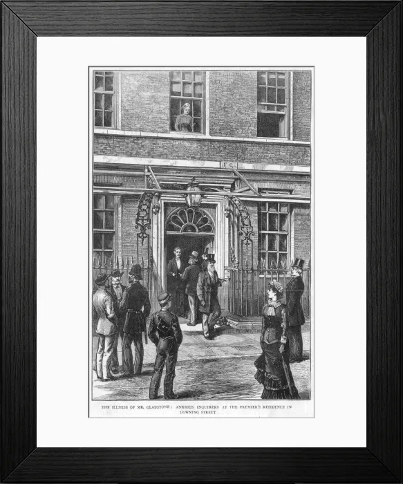 Framed Print : Gladstones illness, Downing Street, 1880 Framed Print : Gladstones illness, Downing Street, 1880