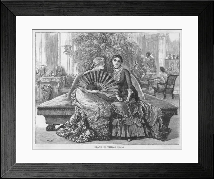 Framed Print : Fashionable aristocratic ladies after dinner Framed Print : Fashionable aristocratic ladies after dinner