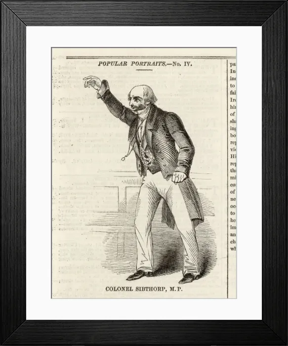 Framed Print : Colonel Charles de Laet Waldo Sibthorp, MP Framed Print : Colonel Charles de Laet Waldo Sibthorp, MP