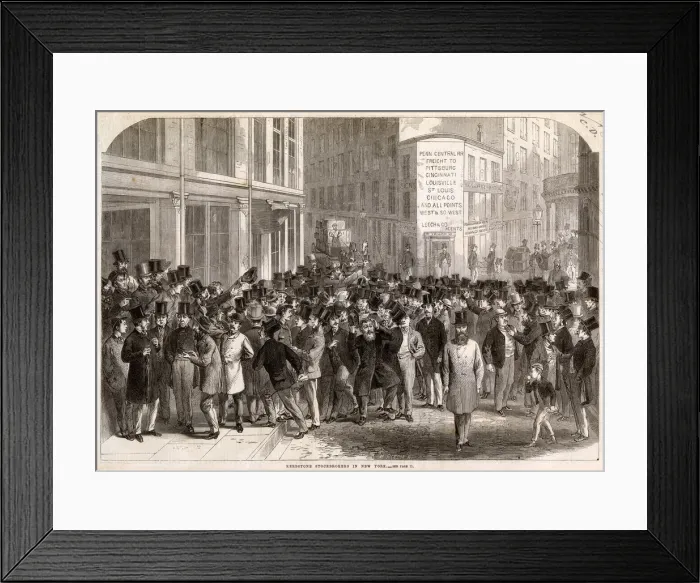Framed Print : Stockbrokers in New York 1864 Framed Print : Stockbrokers in New York 1864