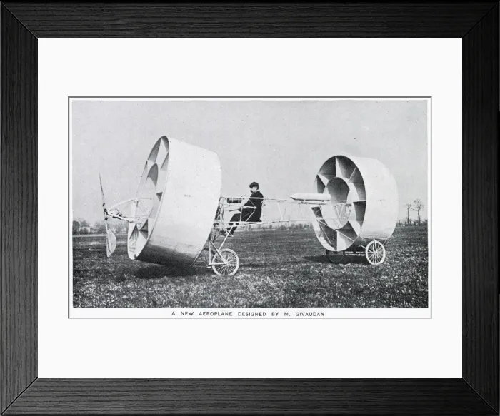 Framed Print : The multicellular tractor tandem flying machine, built at Villefranche Framed Print : The multicellular tractor tandem flying machine, built at Villefranche
