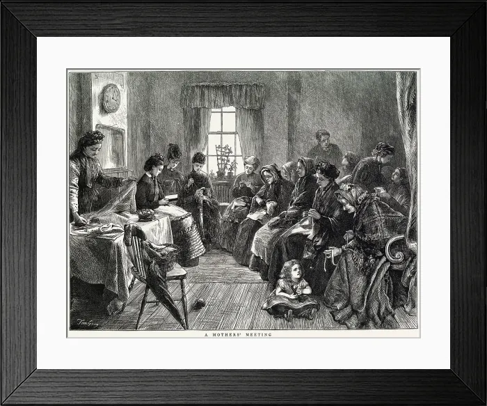 Framed Print : Mothers Meeting. Date: 1872 Framed Print : Mothers Meeting. Date: 1872