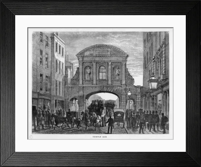 Framed Print : Temple Bar 1870 Framed Print : Temple Bar 1870