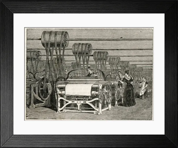 Framed Print : Lancashire cotton industry 1844