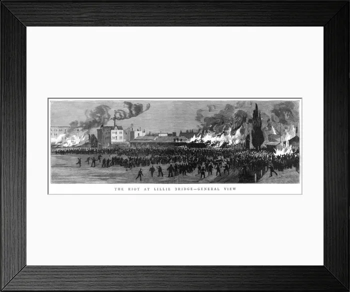 Framed Print : Lillie Bridge Sports Ground Riot, London