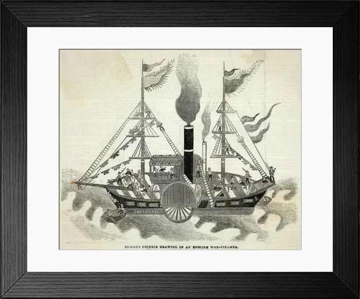 Framed Print : Chinese Drawn Paddleboat Framed Print : Chinese Drawn Paddleboat