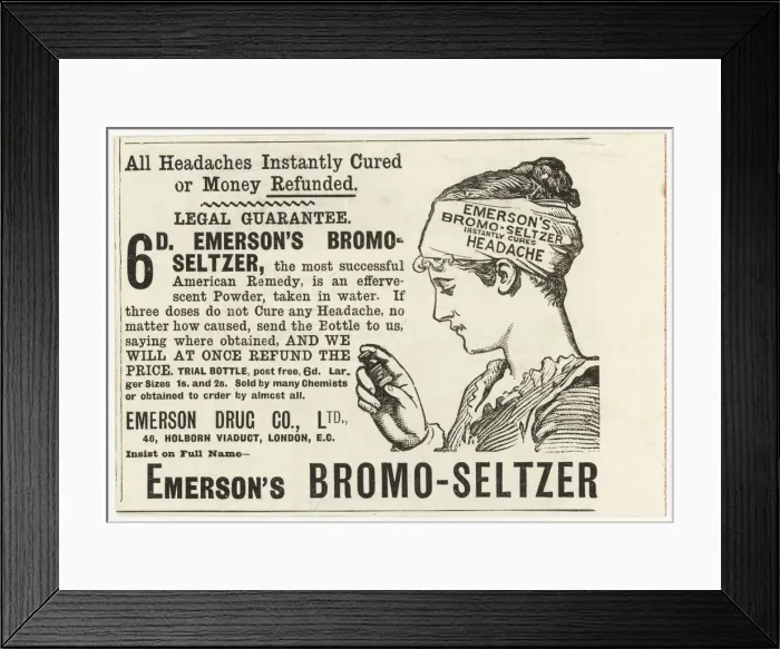 Framed Print : Advert / Bromo-Seltzer Framed Print : Advert / Bromo-Seltzer