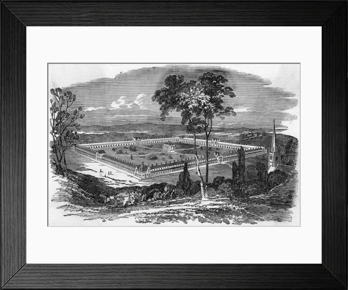 Framed Print : Self sufficient village plan 1850 Framed Print : Self sufficient village plan 1850