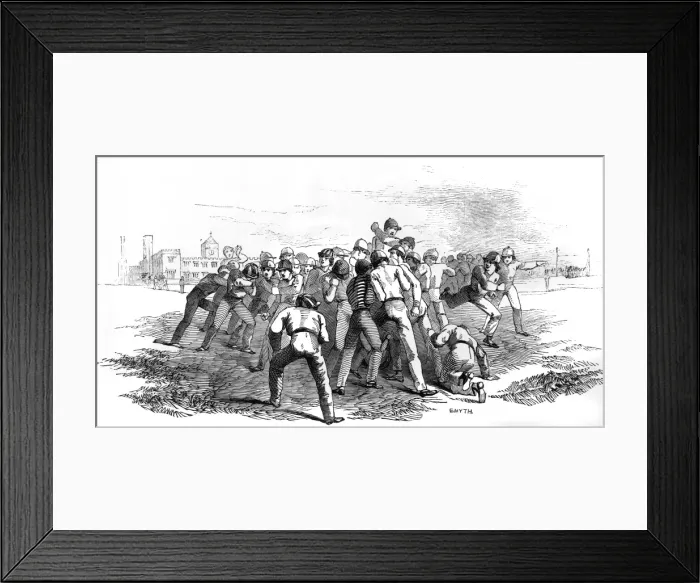 Framed Print : Boys playing rugby at Rugby School Framed Print : Boys playing rugby at Rugby School