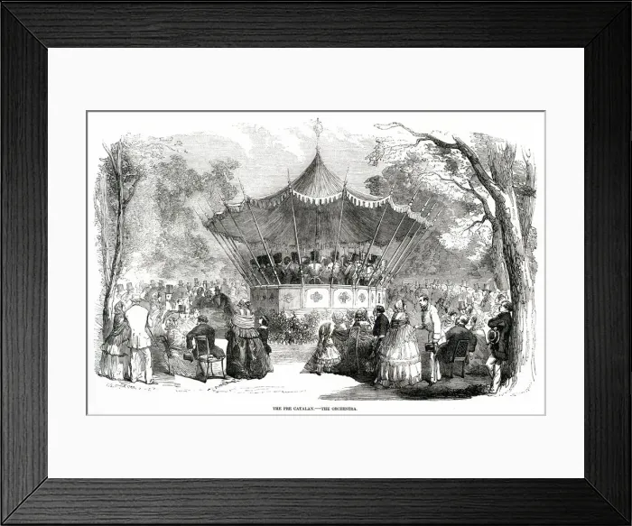 Framed Print : Bandstand in the Bois de Boulogne, Paris France 1856