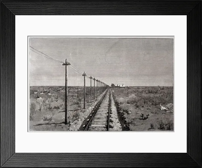 Framed Print : Telegraph lines crossing the Great Plains of America Framed Print : Telegraph lines crossing the Great Plains of America