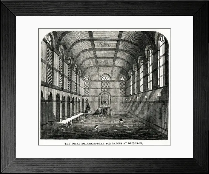 Framed Print : Royal Swimming Bath for Ladies, Brighton, Sussex 1861 Framed Print : Royal Swimming Bath for Ladies, Brighton, Sussex 1861