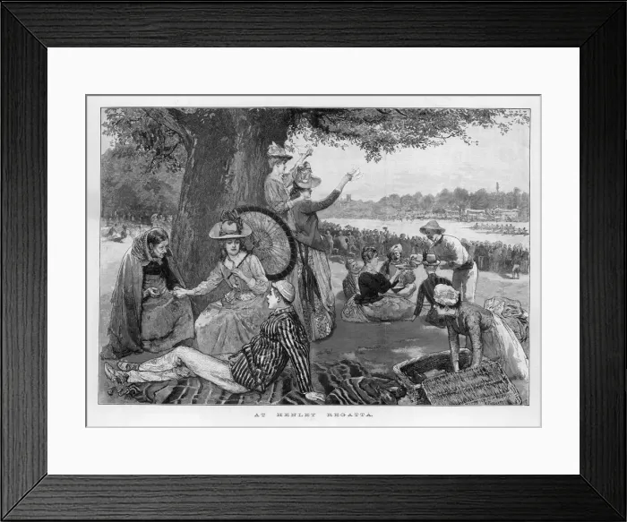 Framed Print : Party of people picnicking at Henley Regatta Framed Print : Party of people picnicking at Henley Regatta