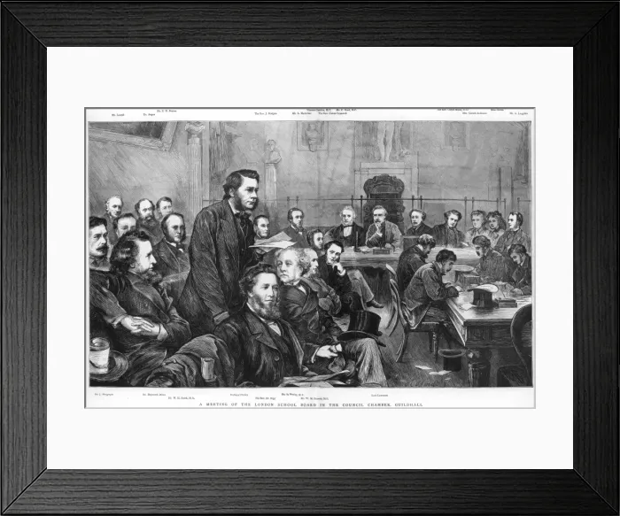 Framed Print : Huxley at London School Board meeting Framed Print : Huxley at London School Board meeting