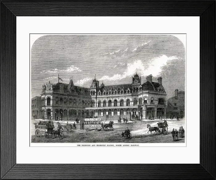 Framed Print : Islington and Highbury Station 1873 Framed Print : Islington and Highbury Station 1873