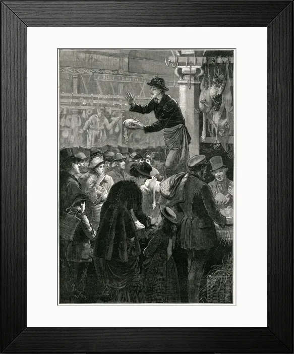 Framed Print : Metropolitan poultry market 1884