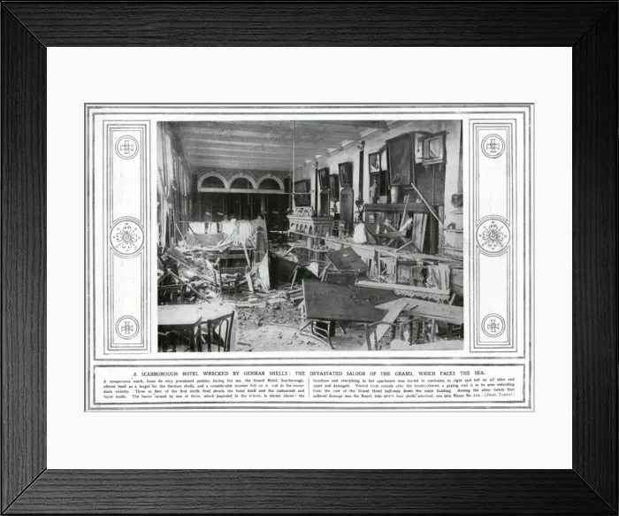 Framed Print : Damage inside a building, Scarborough, WW1 Framed Print : Damage inside a building, Scarborough, WW1