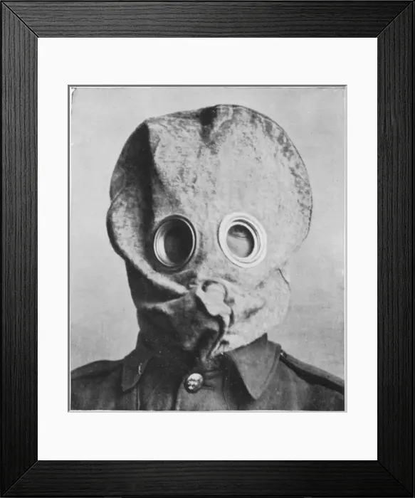 Framed Print : WW1 / 1915 / GAS HELMETS Framed Print : WW1 / 1915 / GAS HELMETS