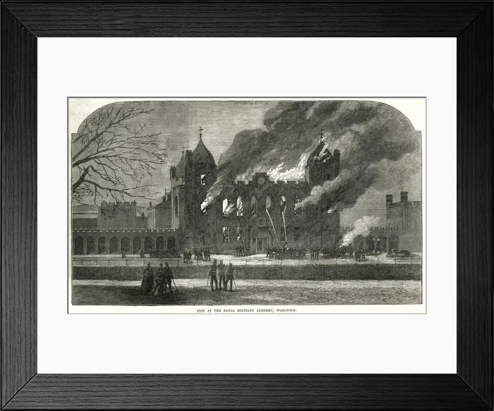 Framed Print : Royal Military Academy in Woolwich fire 1873 Framed Print : Royal Military Academy in Woolwich fire 1873