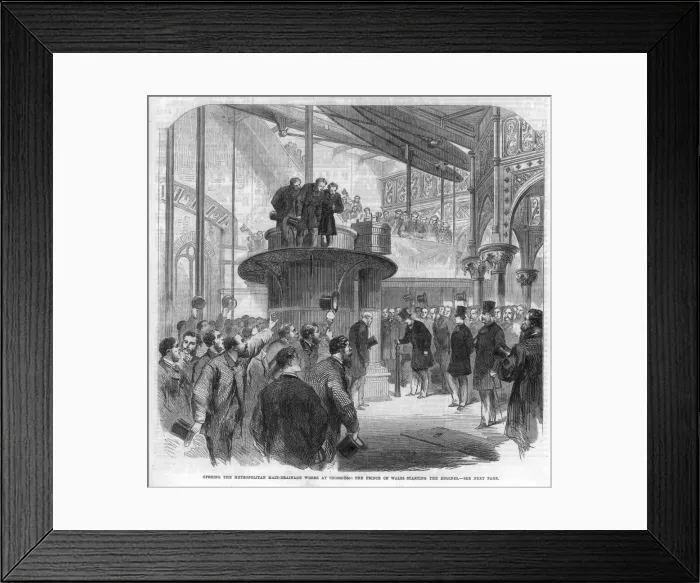 Framed Print : DRAINAGE. London Metropolitan Main Drainage : the southern outfall works