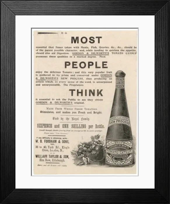 Framed Print : Advert / Tomato Catsup Framed Print : Advert / Tomato Catsup