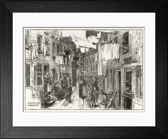 Framed Print : Church Lane / Slum / 1875 Framed Print : Church Lane / Slum / 1875