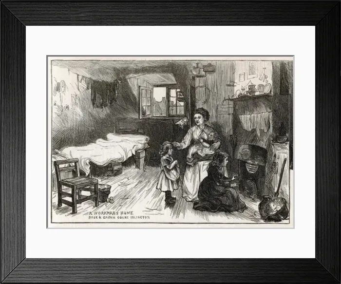 Framed Print : Islington / Slum / 1875 Framed Print : Islington / Slum / 1875