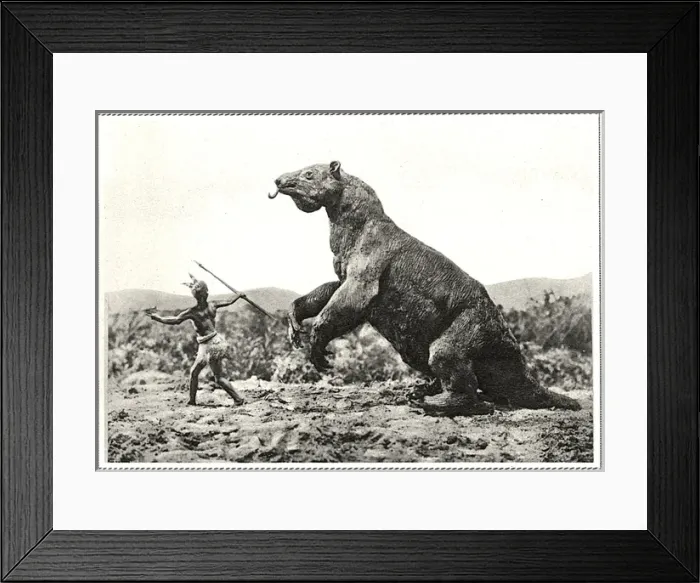 Framed Print : Extinct  /  Megatherium