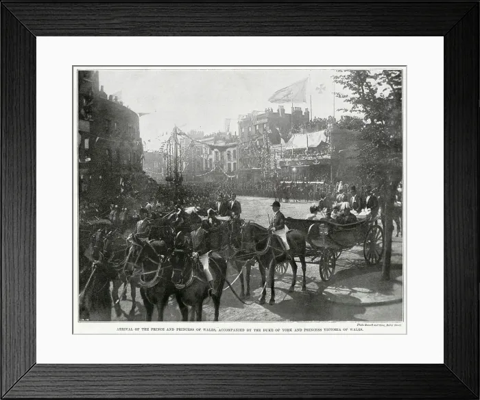 Framed Print : THE BLACKWALL TUNNEL. The opening ceremony, showing the arrival of the Prince and Princess of Wales. Date: 22nd May 1897 Framed Print : THE BLACKWALL TUNNEL. The opening ceremony, showing the arrival of the Prince and Princess of Wales. Date: 22nd May 1897