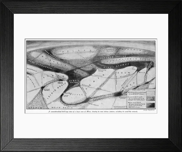 Framed Print : Mars Canals Framed Print : Mars Canals