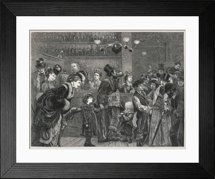 Framed Print : London Pub Scene 1872 Framed Print : London Pub Scene 1872