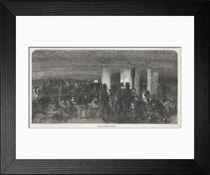 Framed Print : Emigrants below Deck