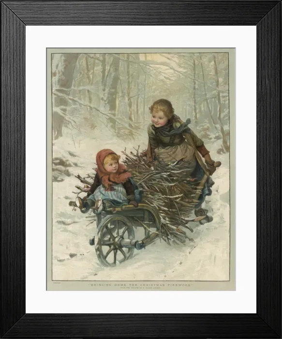 Framed Print : FETCHING FIREWOOD 1886 Framed Print : FETCHING FIREWOOD 1886