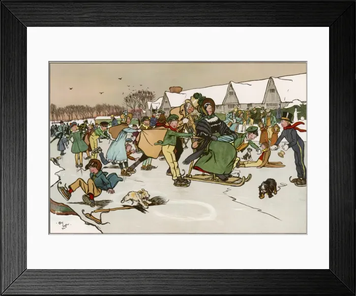 Framed Print : Skating Xmas Early 19C
