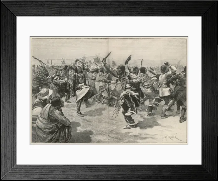 Framed Print : Racial / Ghost Dance 1891 Framed Print : Racial / Ghost Dance 1891