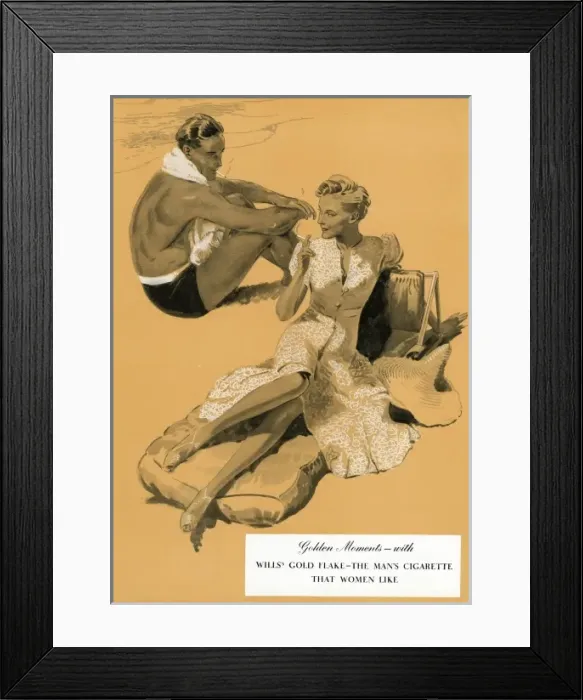 Framed Print : Advert for Wills Gold Flake cigarettes 1939 Framed Print : Advert for Wills Gold Flake cigarettes 1939