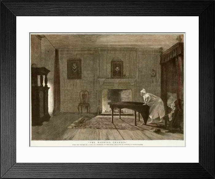 Framed Print : Paranormal: haunted bedroom, 1889 Framed Print : Paranormal: haunted bedroom, 1889