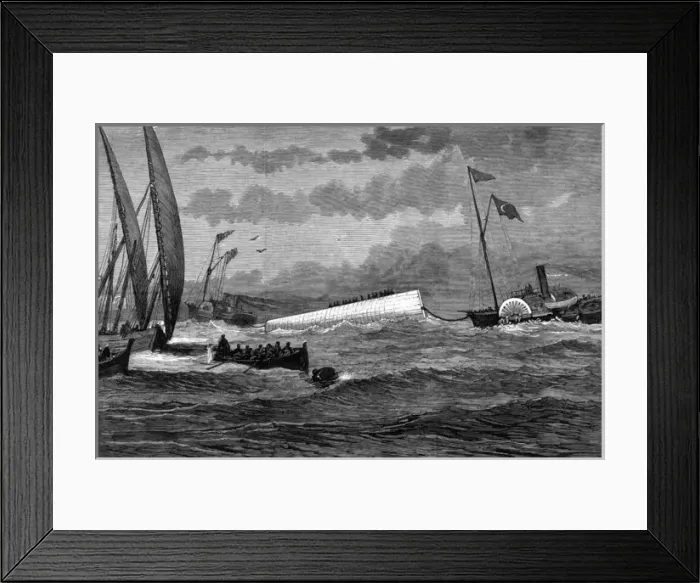 Framed Print : Transporting the obelisk: Cleopatras needle at sea, 1877 Framed Print : Transporting the obelisk: Cleopatras needle at sea, 1877