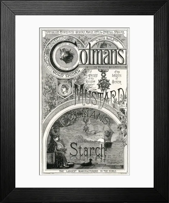 Framed Print : Advert for Colmans Mustard 1880 Framed Print : Advert for Colmans Mustard 1880