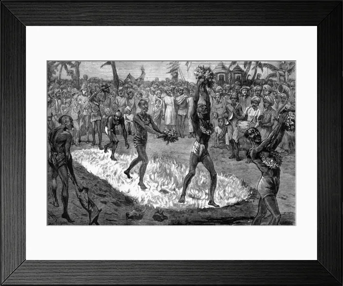 Framed Print : Firewalking, Mauritius