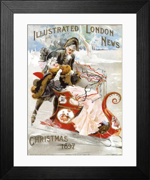 Framed Print : Sleigh-ride on ice, 1897