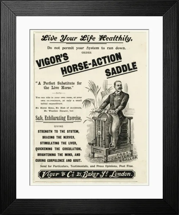 Framed Print : Advert / Vigor Saddle 1896 Framed Print : Advert / Vigor Saddle 1896