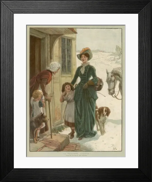Framed Print : Christmas Charity 1886 Framed Print : Christmas Charity 1886